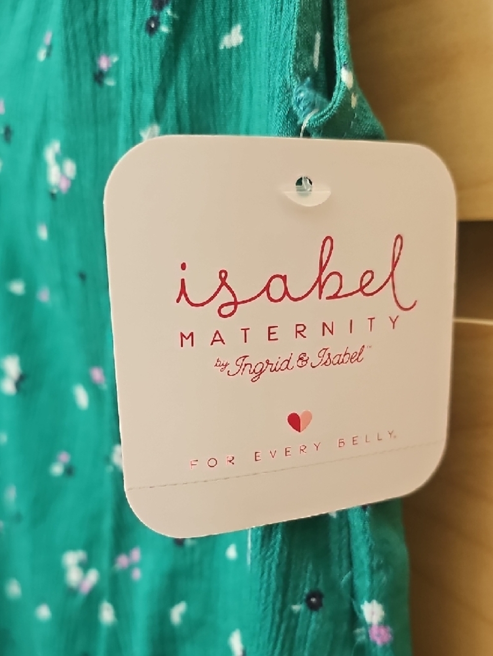 Isabel Maternity by Ingrid & Isabel Teal Floral Sleeveless Maternity Tank - Picture 6 of 7